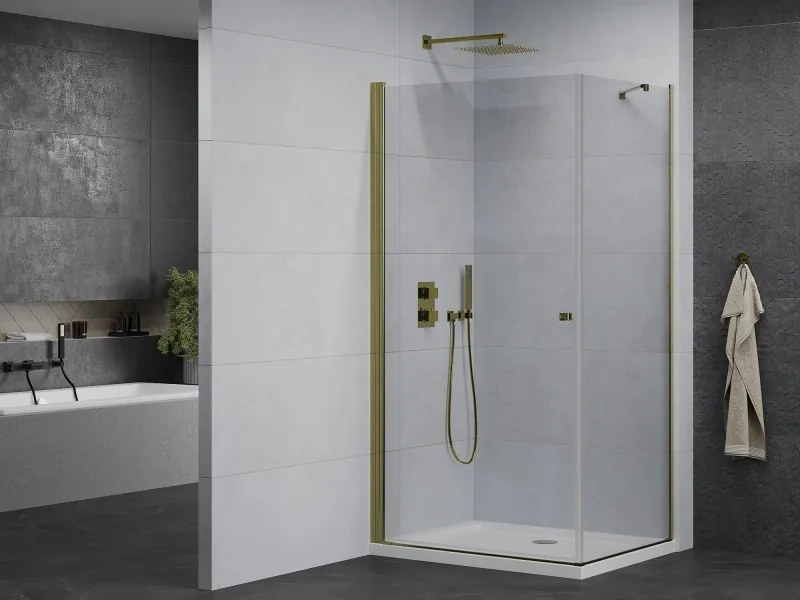 Mexen Pretoria sprchovací kút 70 x 100 cm, číre sklo-zlatý profil + sprchová vanička - 852-070-100-50-00-4010