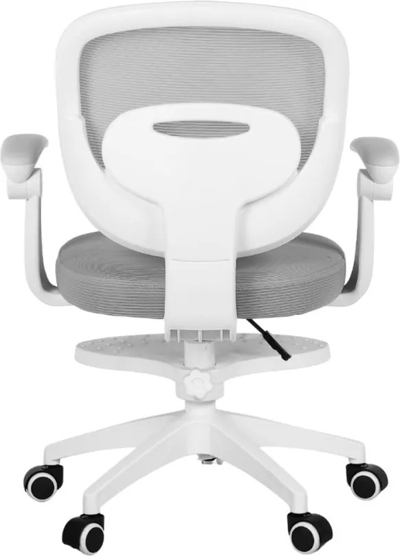 Detská otočná stolička Neoseat JUNI 008 s podnožou — látka, sivá