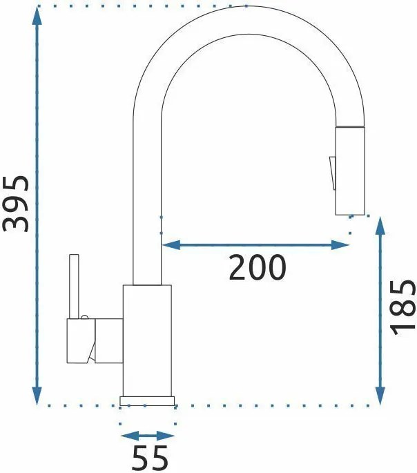 Rea Fresh, drezová batéria s výsuvnou výlevkou, grafitová, REA-B7437