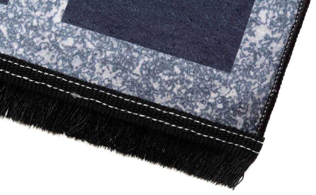 Sivý trendový koberec s protišmykovou úpravou a geometrickým vzorom