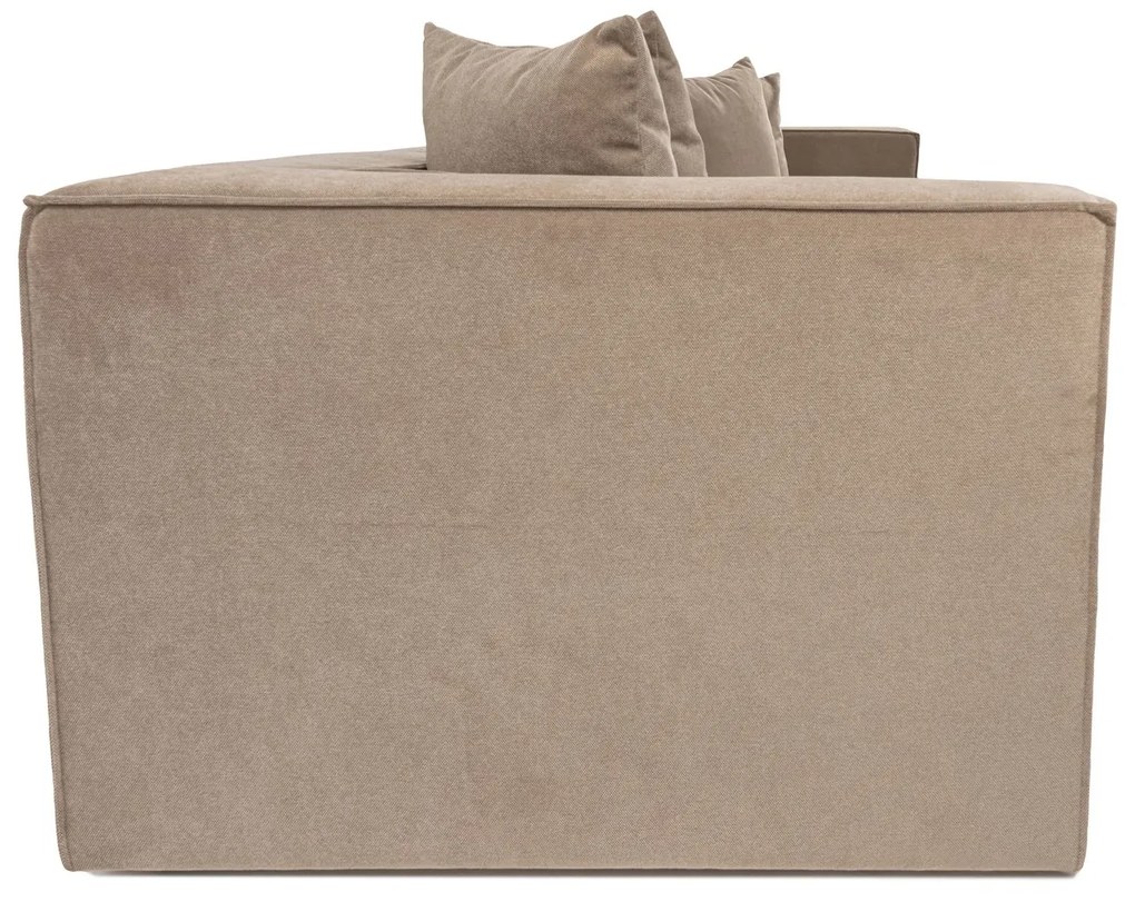 Trojmiestna pohovka Sora s rámom zo 100% hrabového dreva 325 x 102 cm, kapučínová