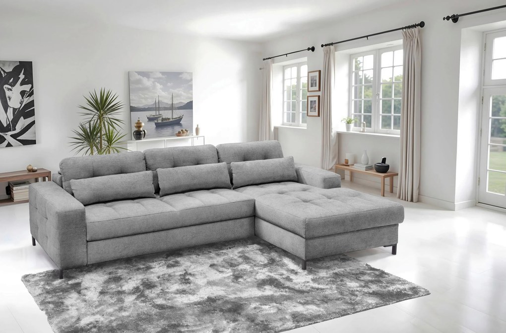 XXXLutz ROHOVÁ SEDAČKA, textil, sivá MID.YOU - Sedačky - 000694007908