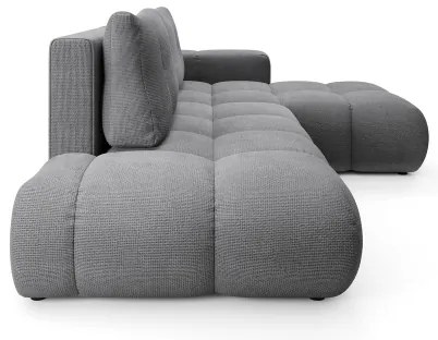 Rozkladacia rohová čalúnená sedacia súprava s úložným priestorom v tvare L ALMADA pravá sivá