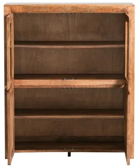 furniture-nabytek.cz - Masívna vitrína Country z mangového dreva, lakovaná, hnedá – 118×45×140 cm