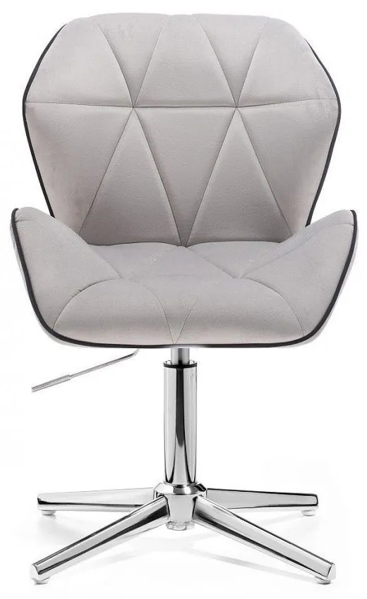 LuxuryForm DESIGN Stolička MILANO MAX VELUR na striebornom kríži - sivá