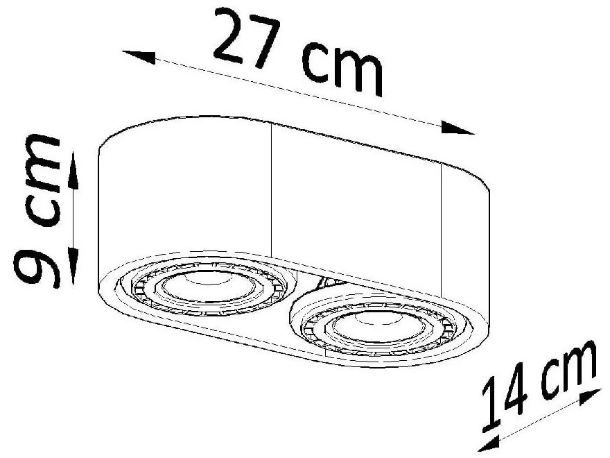 Sivé bodové svietidlo 27x14 cm Spattio - Sollux