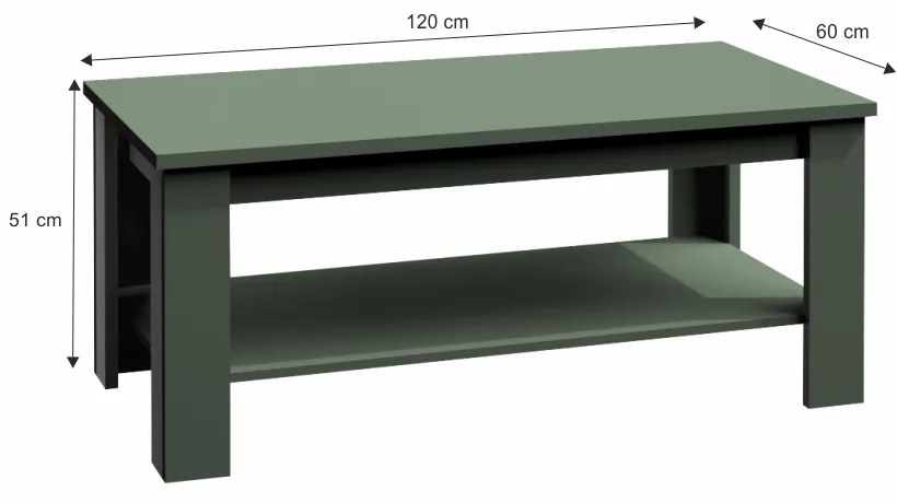 Tempo Kondela Konferenčný stolík, zelená, PROVANCE ST2