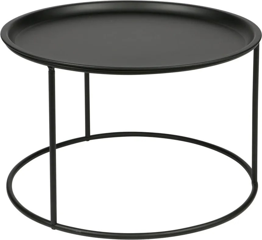 Čierny konferenčný stolík WOOOD Ivar, Ø 56 cm