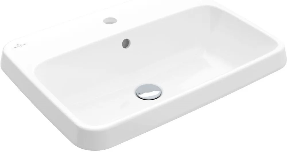 VILLEROY & BOCH Architectura obdĺžnikové zápustné umývadlo s otvorom, s prepadom, 600 x 450 mm, biela alpská, 5A676001