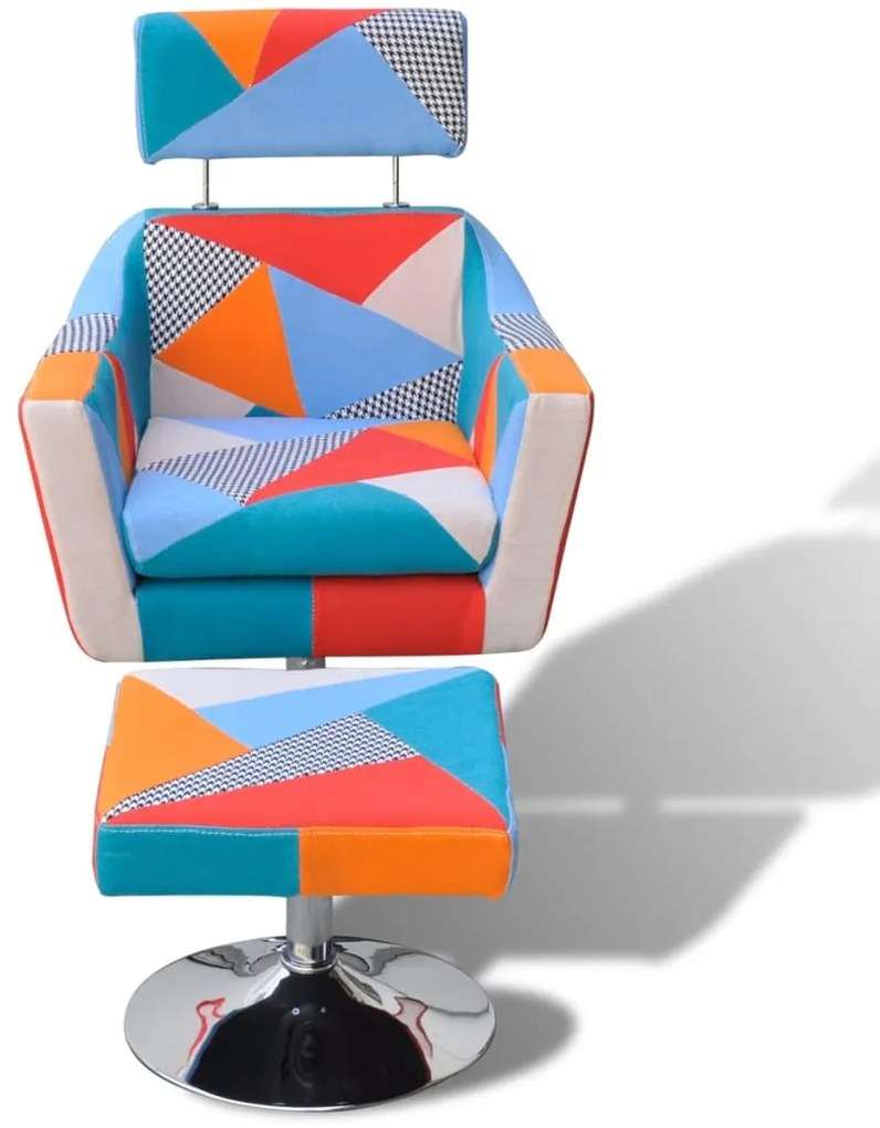 vidaXL TV kreslo v štýle patchwork, látka