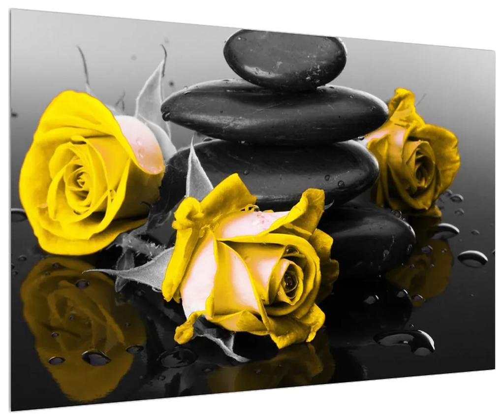 Obraz žltých ruží (90x60 cm)