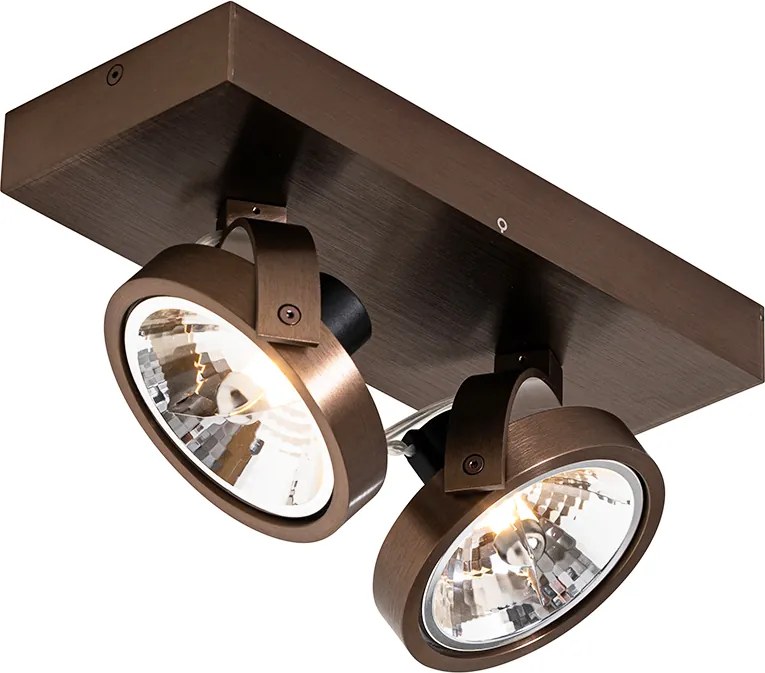 Dizajnové bodové svetlo tmavá bronz 2-svetlo otočné a naklápateľné - Go