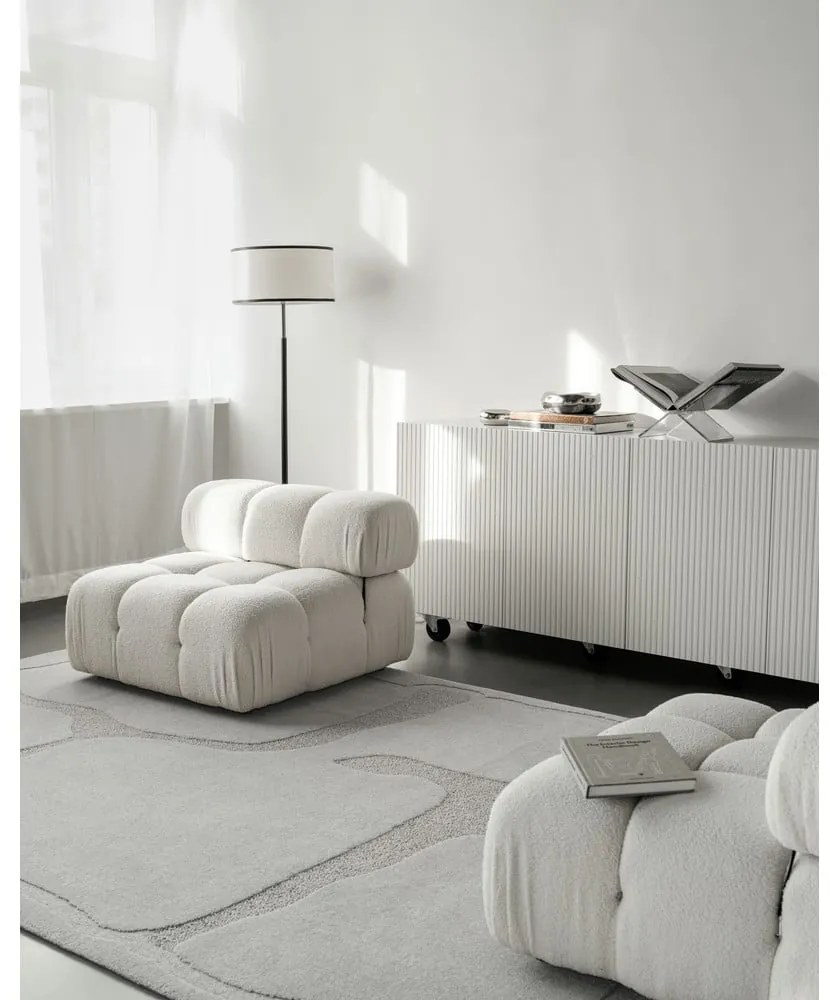 Svetlosivý vlnený koberec 160x230 cm Morphic Organica – Agnella