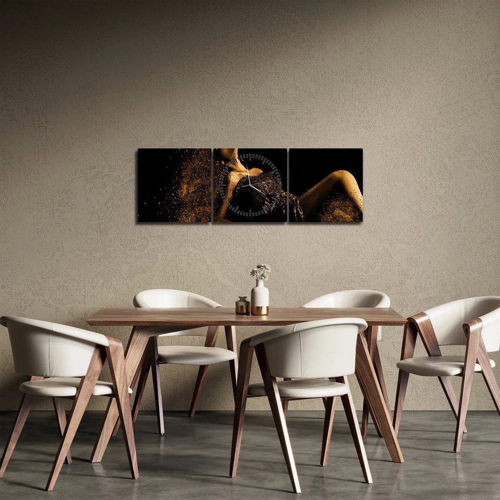 Obraz - Žena zo zlata (s hodinami) (90x30 cm)