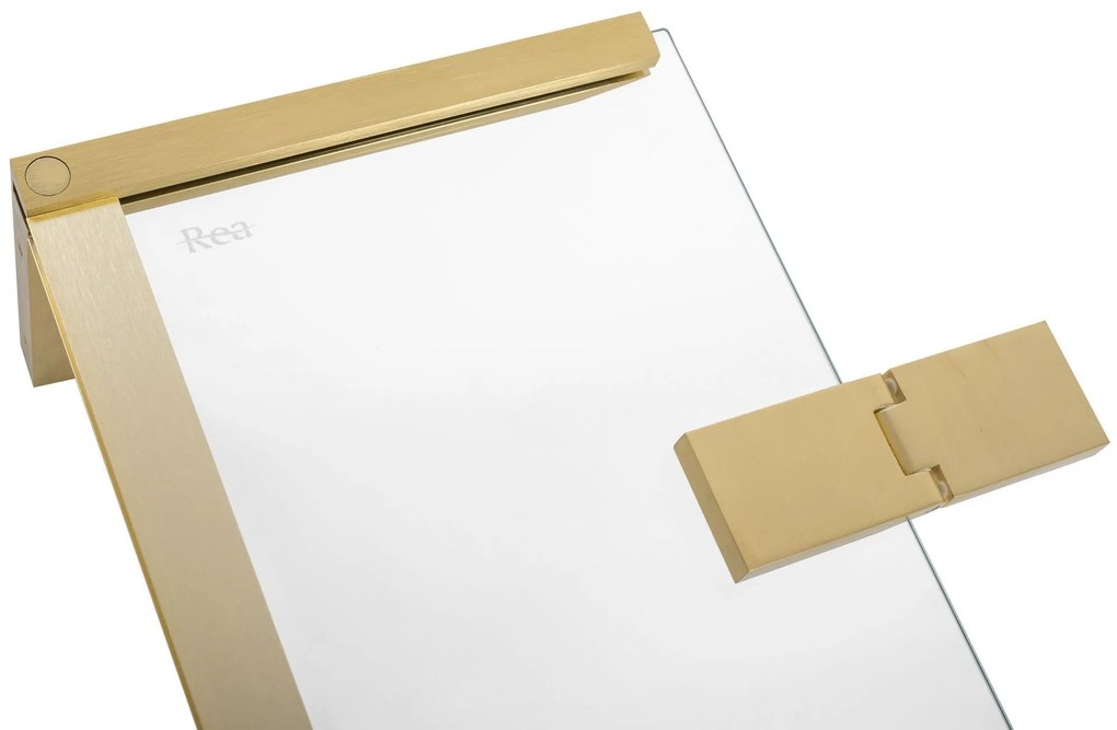Rea Hugo, sprchová kabína 80(dvere)x90(dvere)x200,5 cm, 6mm číre sklo, zlatý matný profil, KPL-K8410