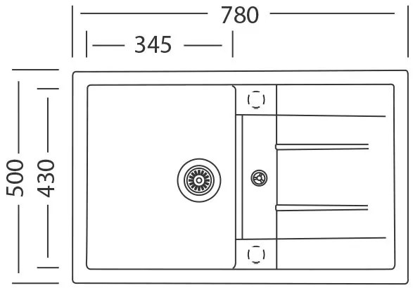 Granitový drez Sinks CRYSTAL 780 Metalblack