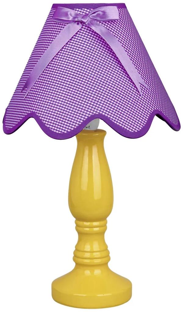 CLX Stolná detská lampa VENTIMIGLIA, 1xE27, 60W, žltofialová