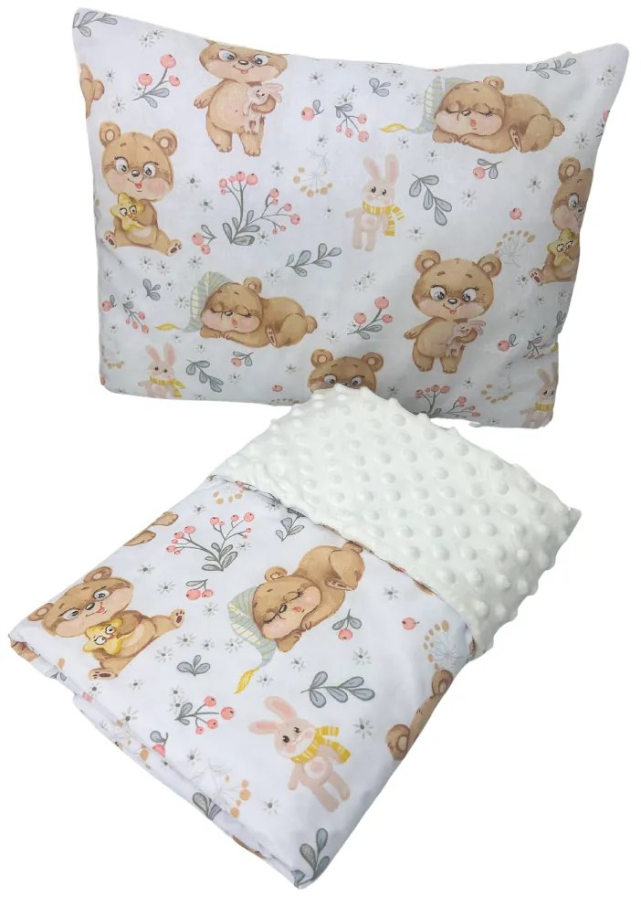 INTERMEDIC SK Set Intermedic do kočíka Macko s hviezdičkou/minky krémová 100x75/40x30 cm