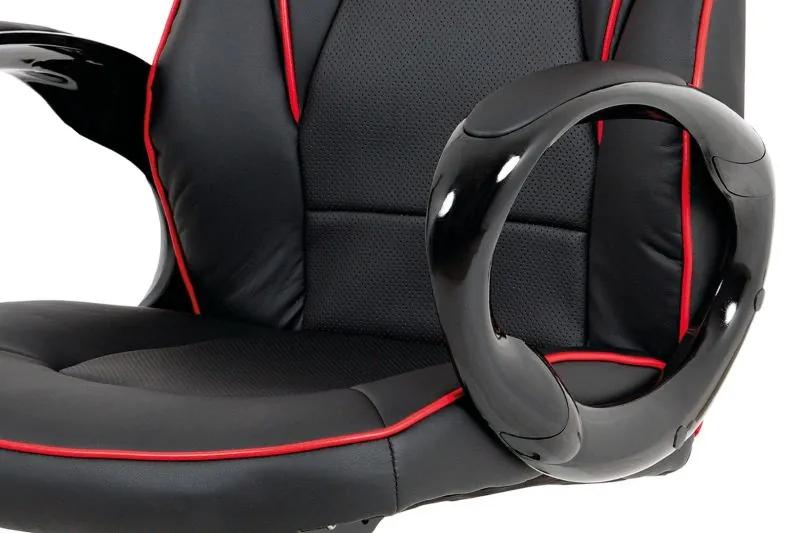 Dokonalá herná stolička v čierno-červenej farbe