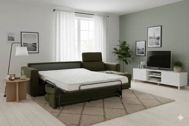 Rohová sedacia súprava na každodenné spanie TAVOLA rozkladacia, žltá (penelope 08), 140