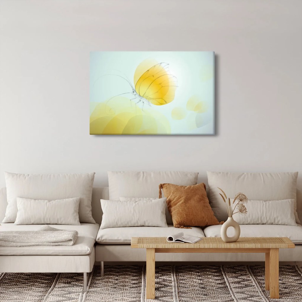 Obraz - Žltý motýľ (90x60 cm)