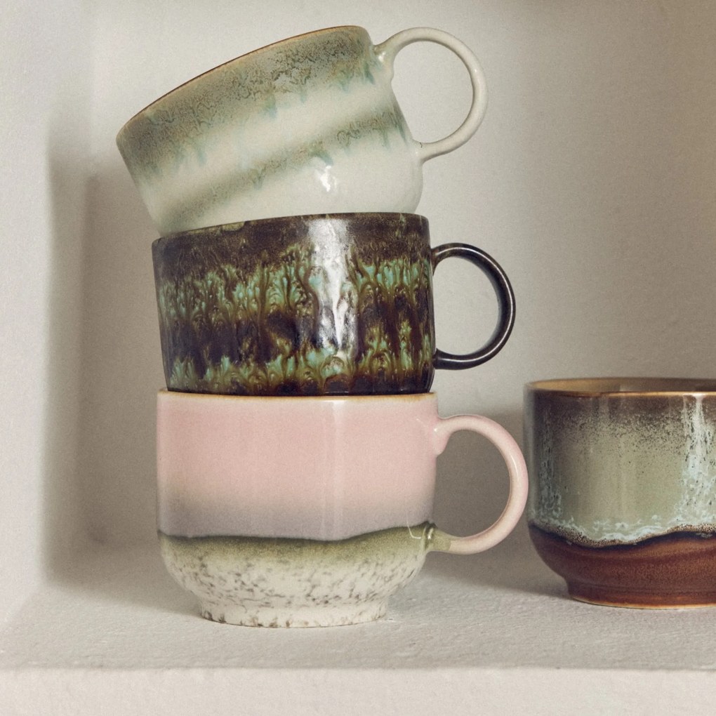 HK living Kameninový hrnek Tea cup 70's Muse 425 ml