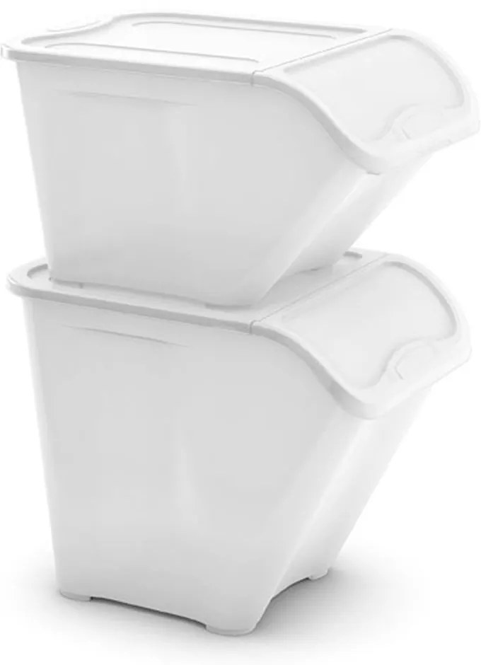 Biely plastový úložný box s vekom 55x39x46 cm All In Box – KIS