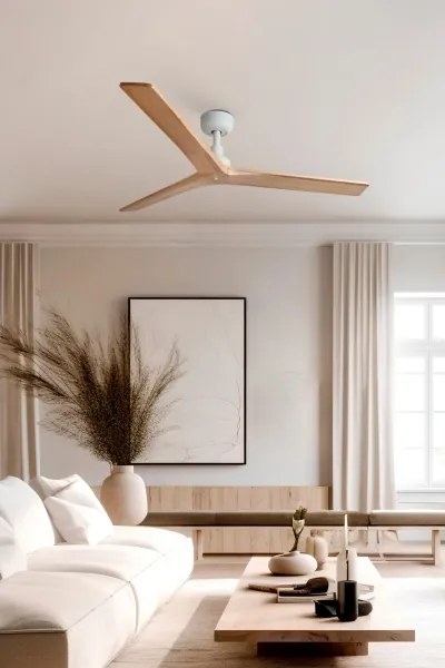 FARO 34280 - Stropný ventilátor KLIM M borovica/biela pr. 125 cm+dálkové ovládanie