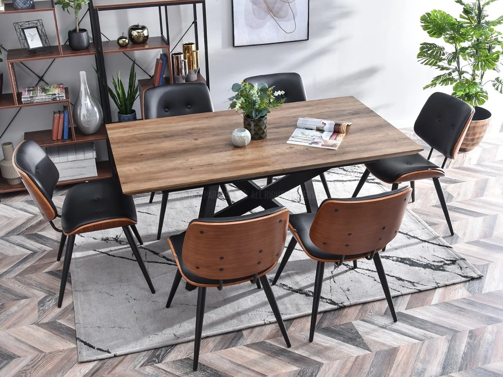 Stolička Grimo (orech + čierna). Akcia -24%. Vlastná spoľahlivá doprava až k Vám domov. 1111069