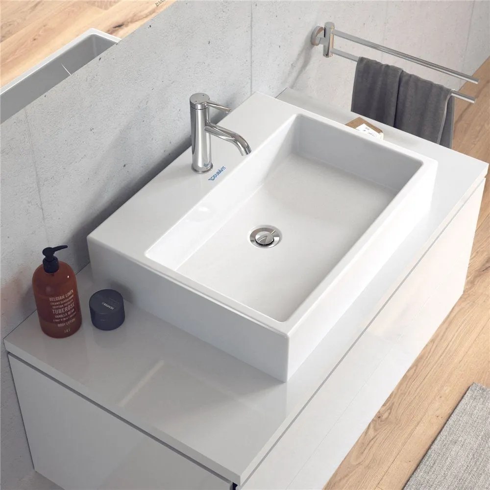 DURAVIT Vero Air obdĺžniková umývadlová misa s otvorom, bez prepadu, 600 x 470 mm, biela, 2352600041