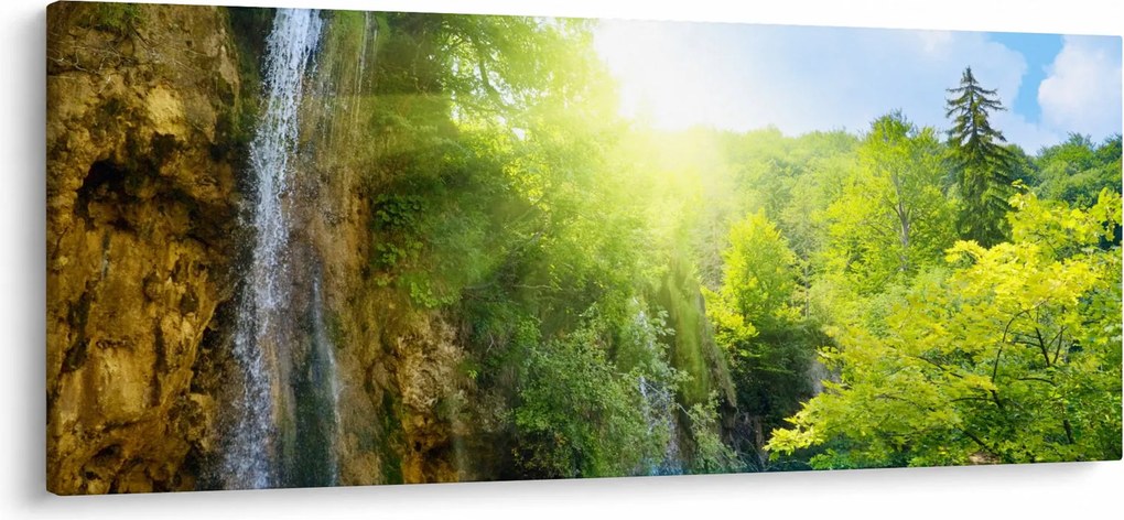 Obraz - vodopády v pralese (120x50 cm)