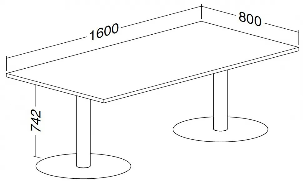 Konferenčný stôl ProOffice 80 x 160 x 74,2 cm, divoká hruška