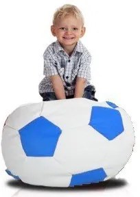 Sedací vak futbalová lopta malá bielomodrý EMI