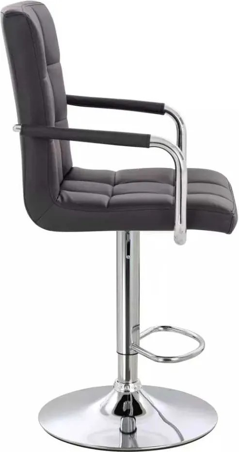 LuxuryForm DESIGN Barová stolička VERONA na striebornom tanieri - čierna