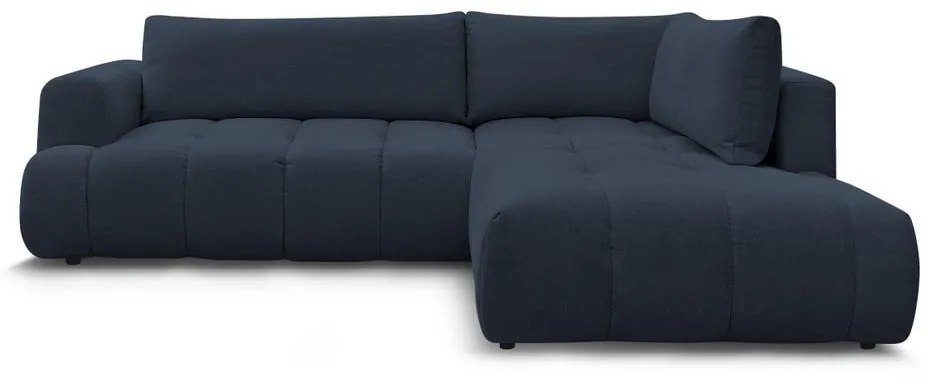 Tmavomodrá rozkladacia/s úložným priestorom rohová pohovka (pravý roh/do L) Fuji – Bobochic Paris