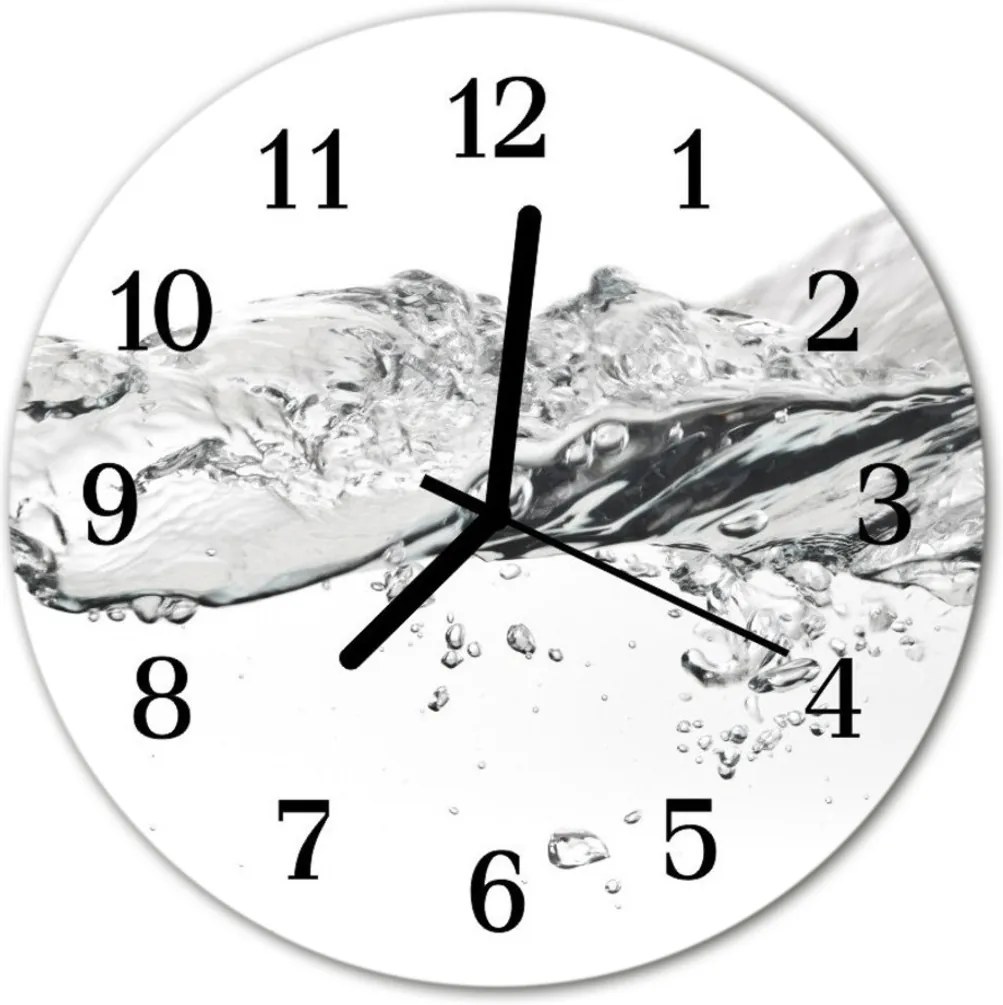 Sklenené hodiny okrúhle  voda
