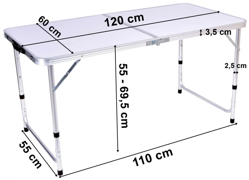 Skladací stôl FLOW 120x60 cm