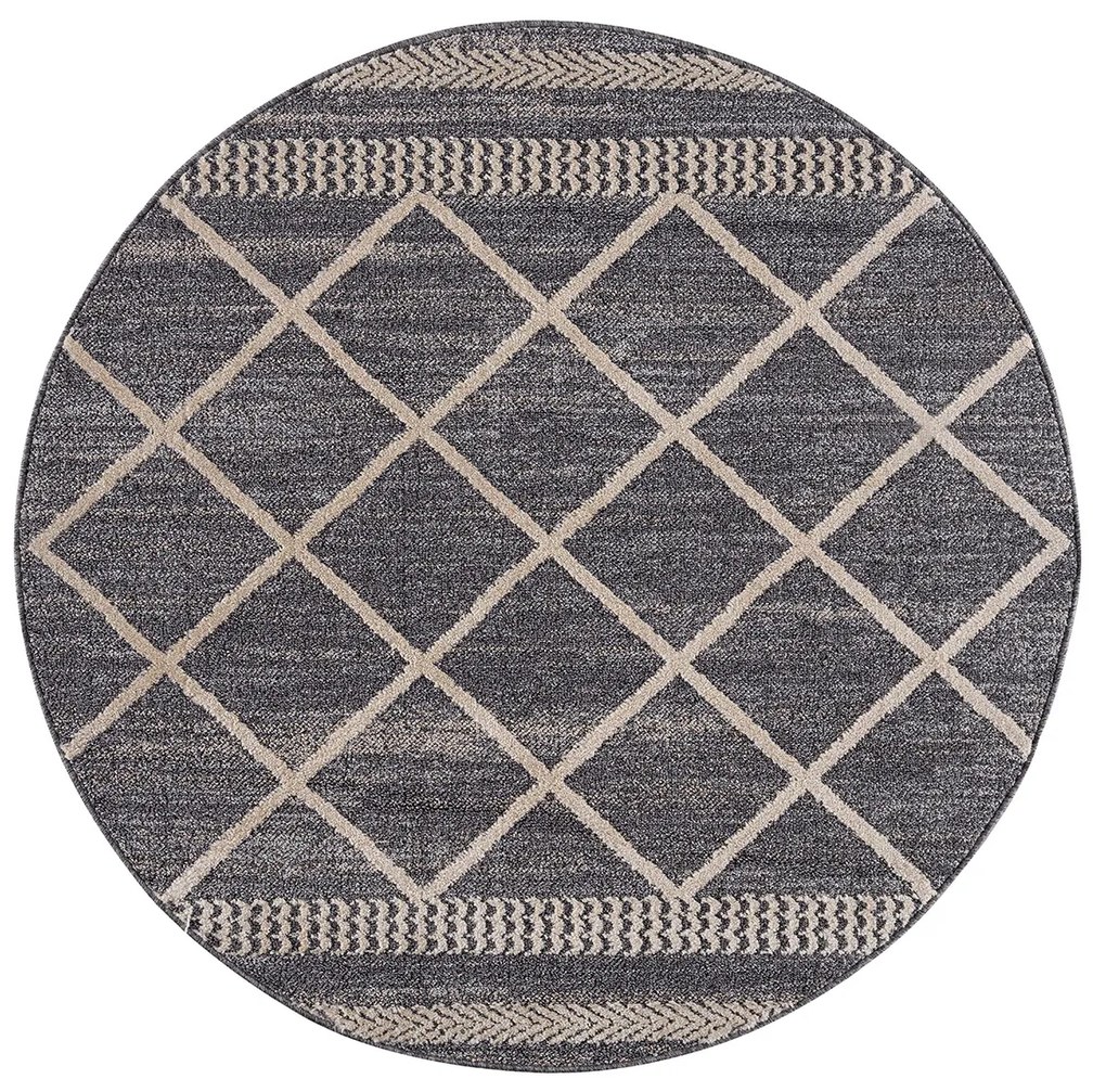 Dekorstudio Moderný okrúhly koberec ART 2645 sivý Priemer koberca: 120cm