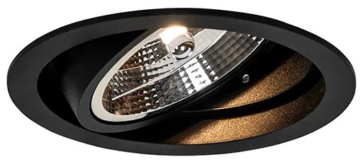 Okrúhly zapustený reflektor čierny nastaviteľný - Chuck 111