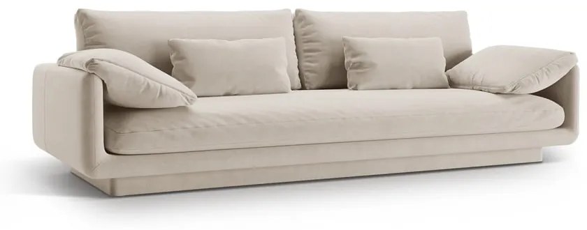 Biela zamatová pohovka 250 cm Torino – Micadoni