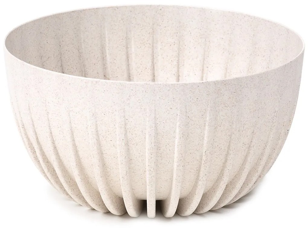 PLASTOVÝ KVETINÁČ STRIPPED ECO 14X24 CM KRÉMOVÁ