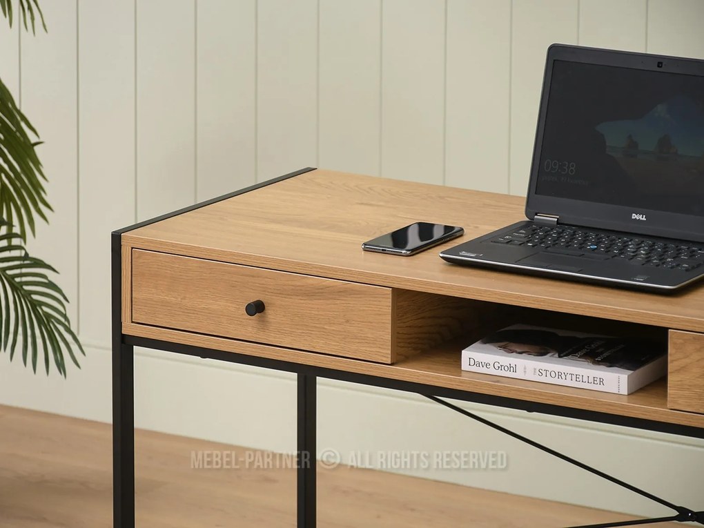 PC stolík Nills (dub + čierna). Akcia -29%. Vlastná spoľahlivá doprava až k Vám domov. 1109798