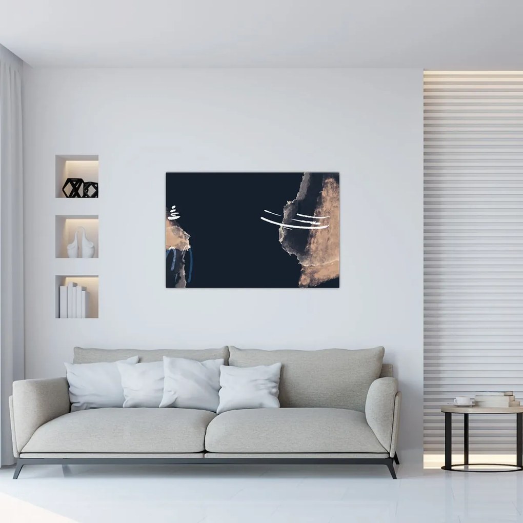 Obraz - Tmavomodrá abstrakcia (90x60 cm)