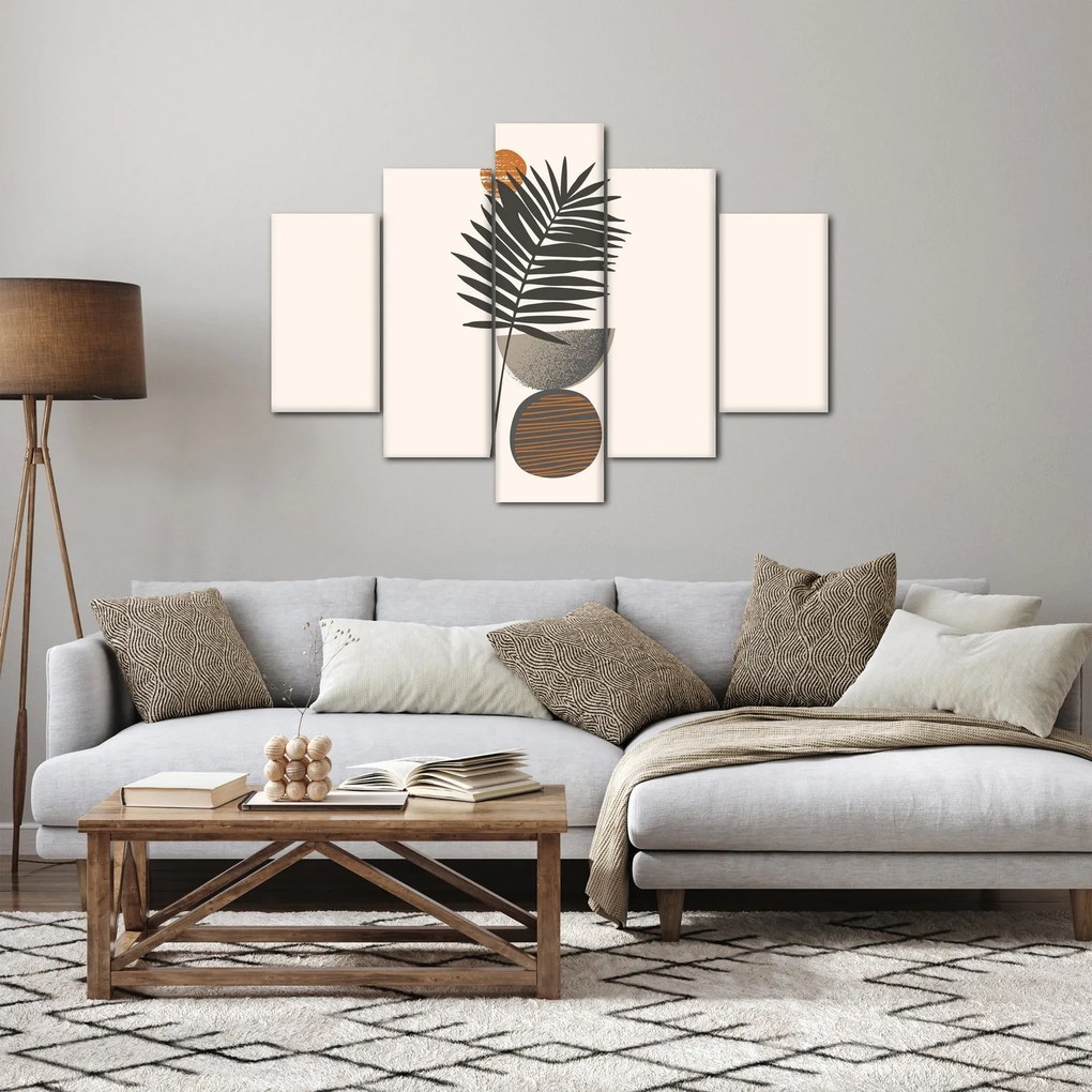 Obraz - Abstrakcia s palmovým listom (150x105 cm)