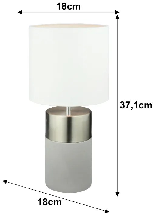 Stolná lampa, svetlosivá/biela, QENNY TYP 19 LT8371
