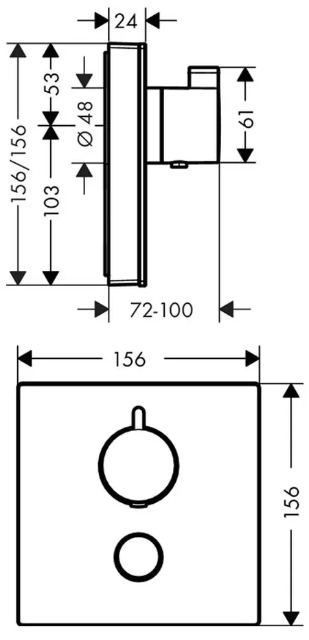 Hansgrohe ShowerSelect Glass, termostat Highflow pre 1 spotrebič a ďalší výtok, biela/chrómová, HAN-15735400