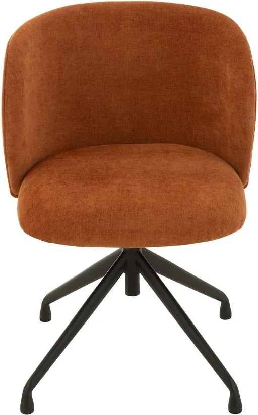Oranžová zamatová jedálenská točiaca stolička Chair Turn Rusty - 56*48*77cm