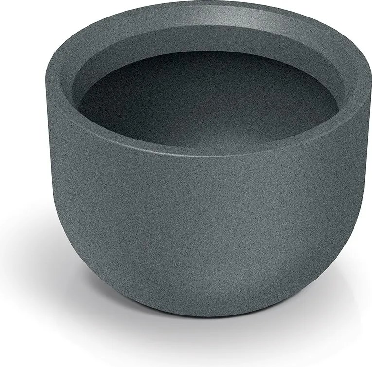 Plastový květináč MOLTAS ROUND granitově šedý
