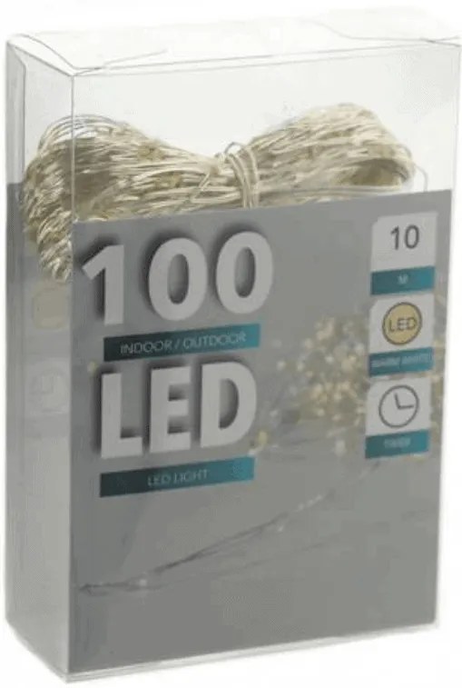 Led drôt 100 svetielok s časovačom do exteriéru
