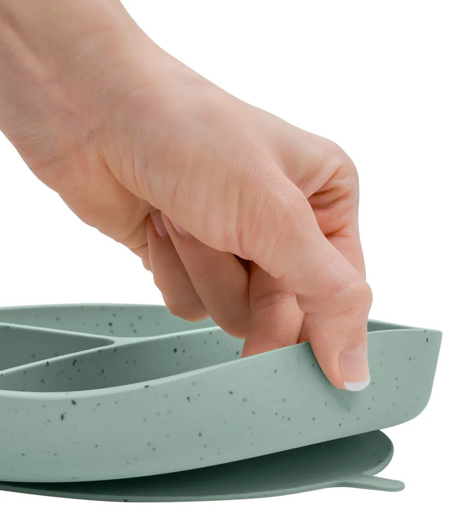 Tanier delený s prísavkou Platinum Silicone Sage